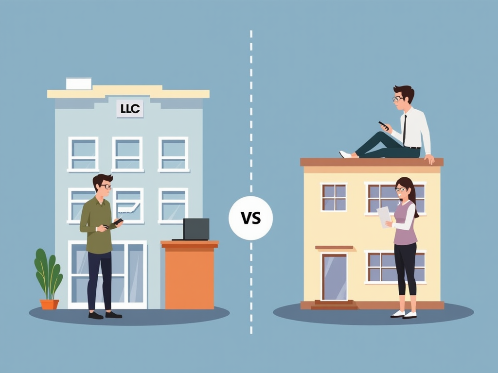 Infographic comparing LLC and Corporation structures, showing key differences in ownership, taxation, management, and legal requirements.